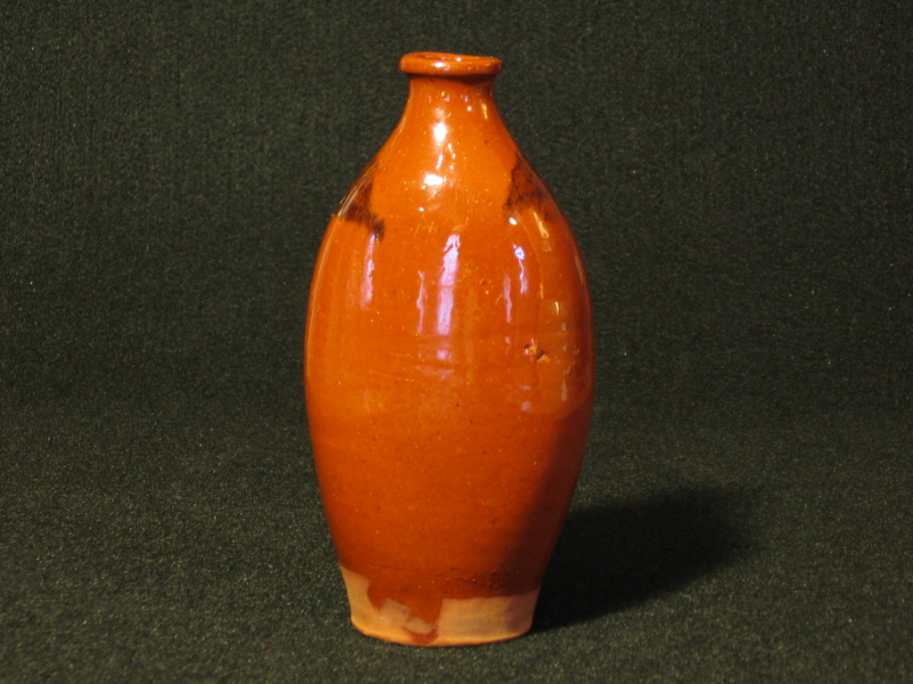 Antique Redware Flask