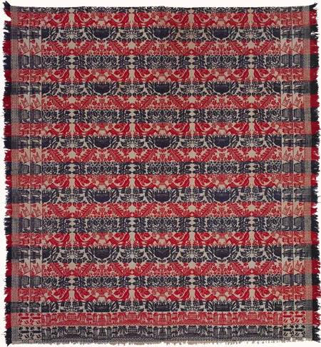 Bird of Paradise Antique Jacquard Coverlet