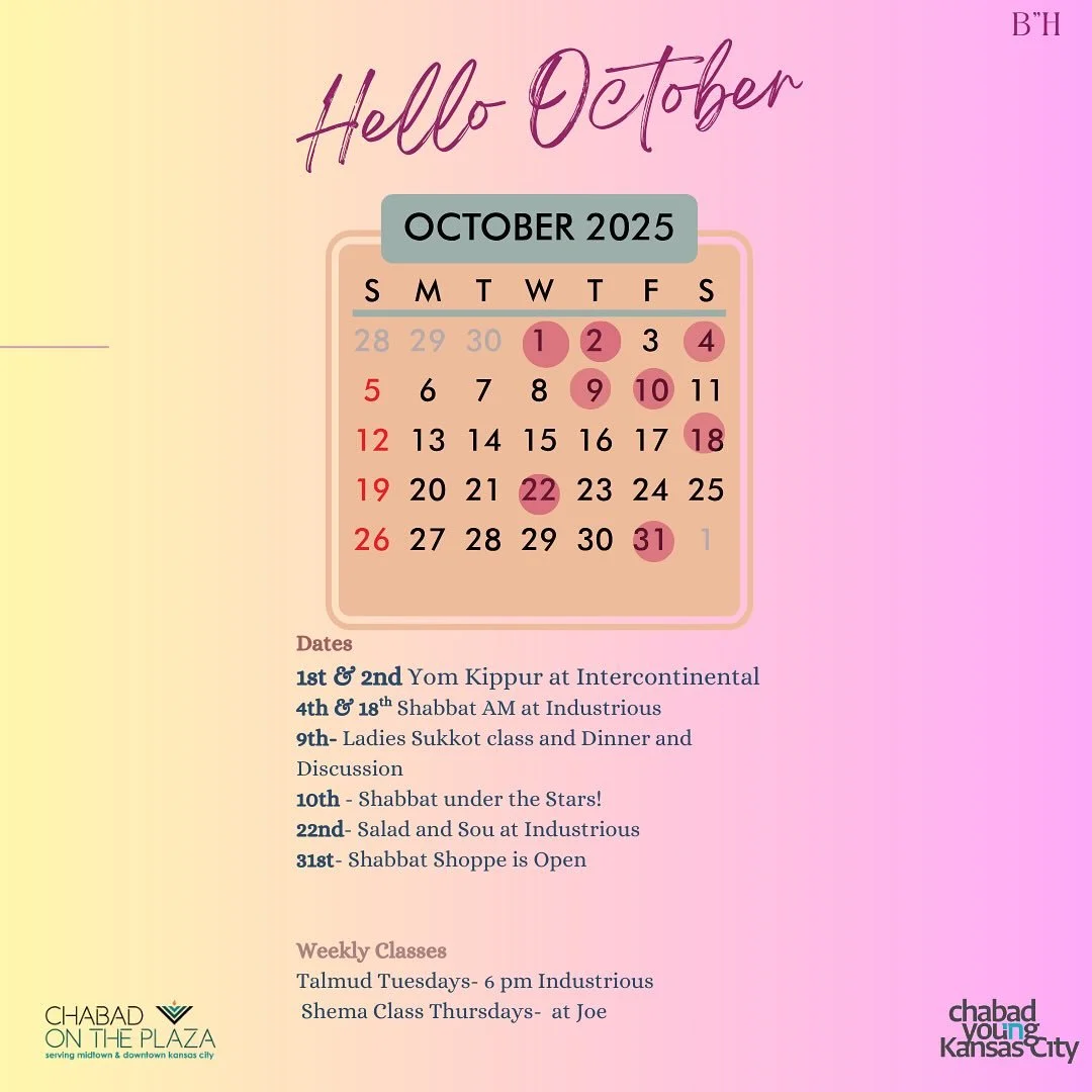 Hello October! So many great ways to connect to your chabafyoung community! #sukkot #plazachabad