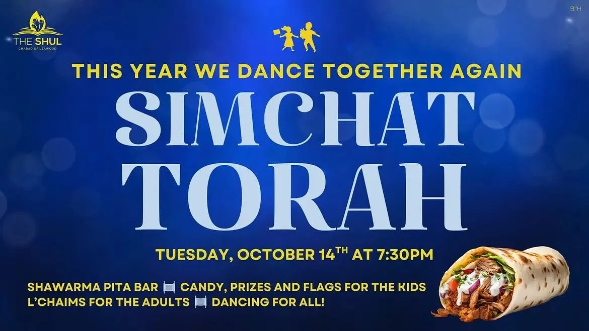 Join us in the Shul at Leawood Chabad for an unforgettable Simchat Torah!
