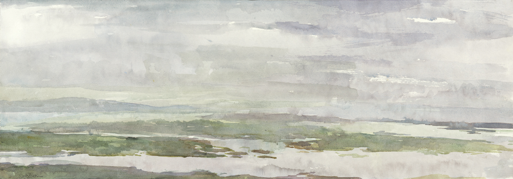   In Rain From Cleendra, Co Donegal,   2016, watercolor on paper, 30” x 10.5”   