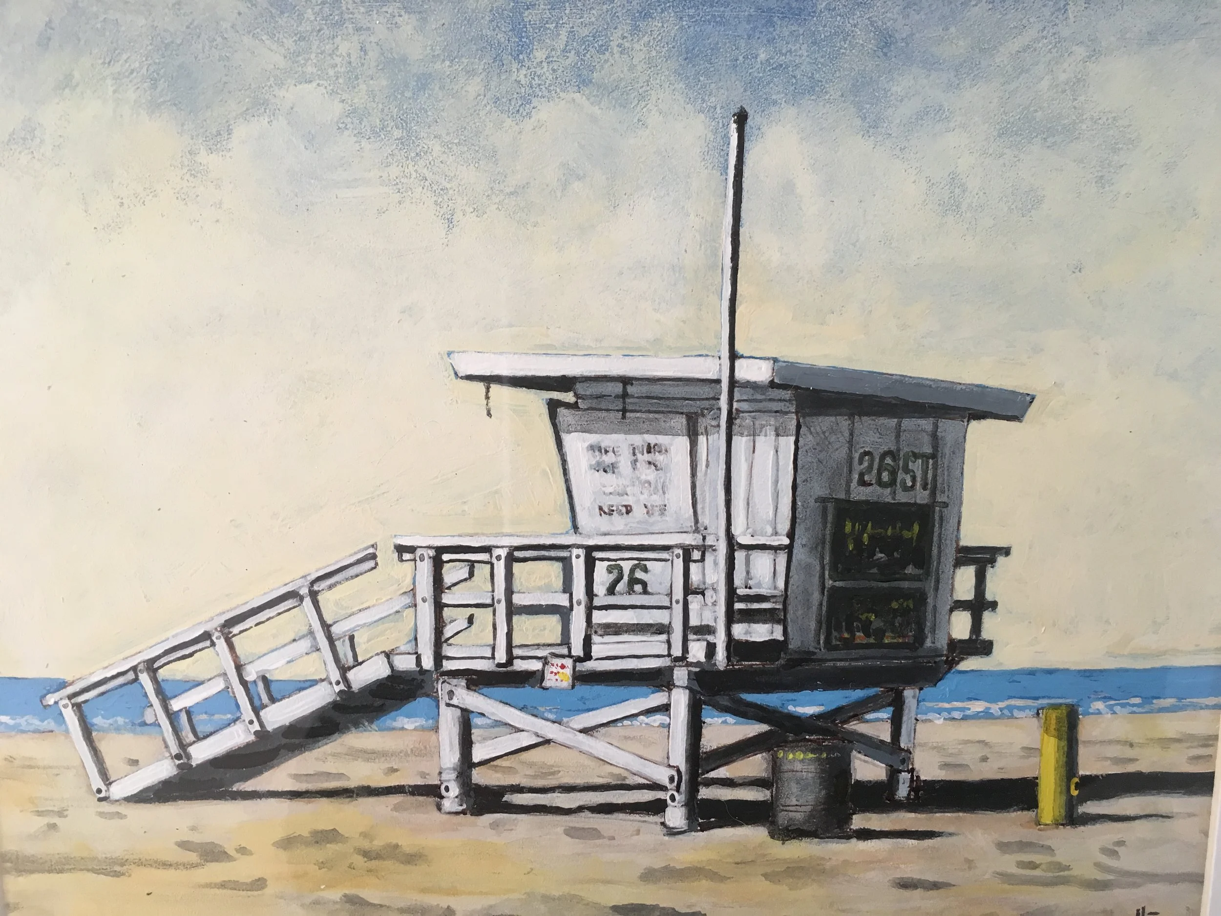 Lifeguard Tower 26 11x14 Acrylic 2016