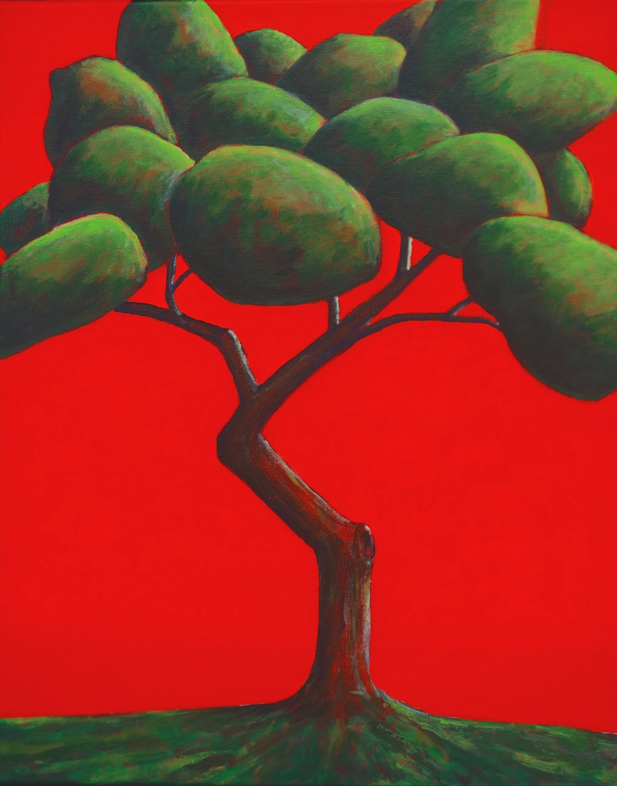 Redondo Tree Red 16x20 Acrylic on Canvas 2020