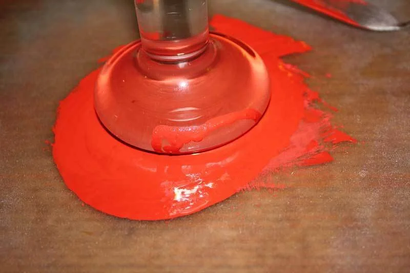 Mulling the pigment, in figure eight motions