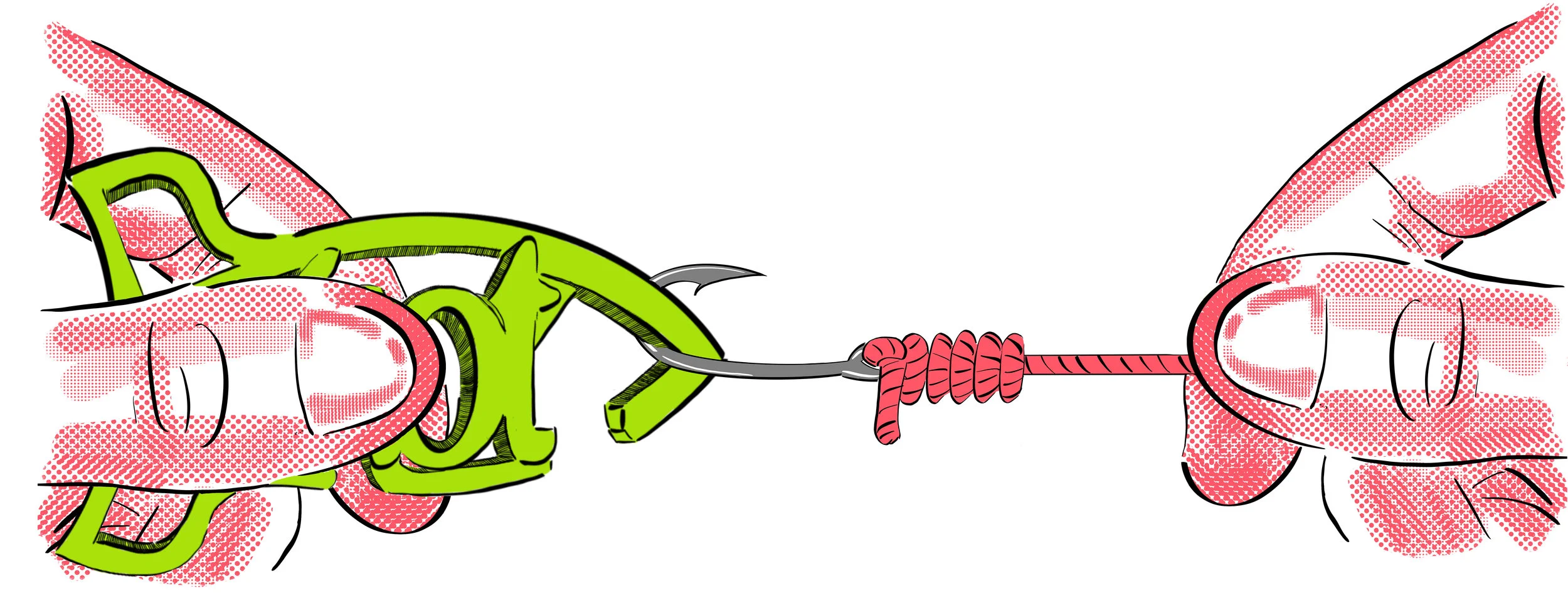 Cinch knots tighter. Cut line quicker. hook a fish, not your finger.