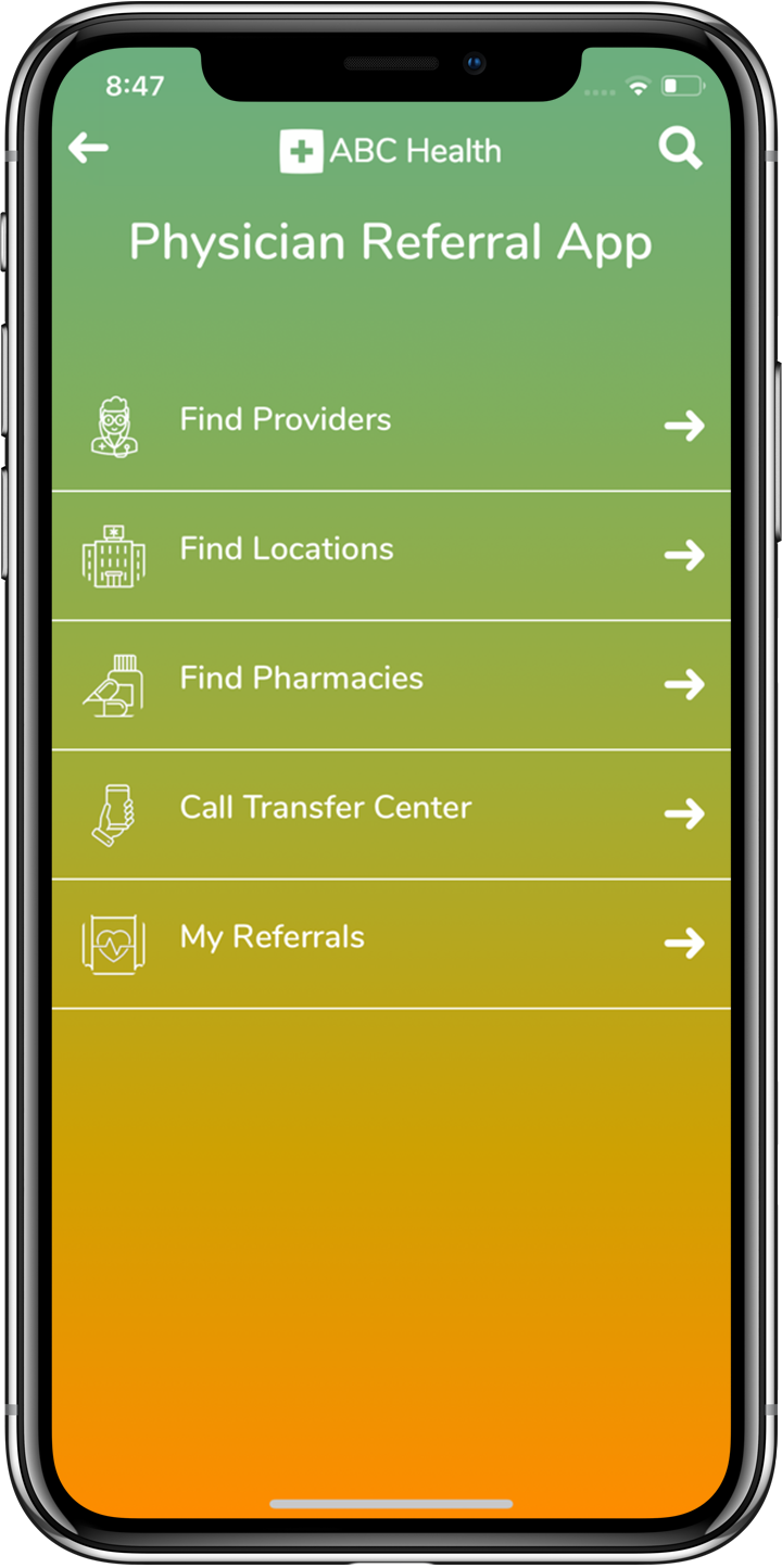 Referral Module Provider App View