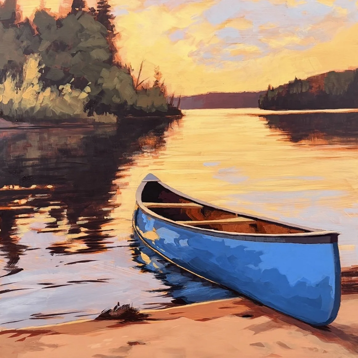 Blue Canoe on Shore