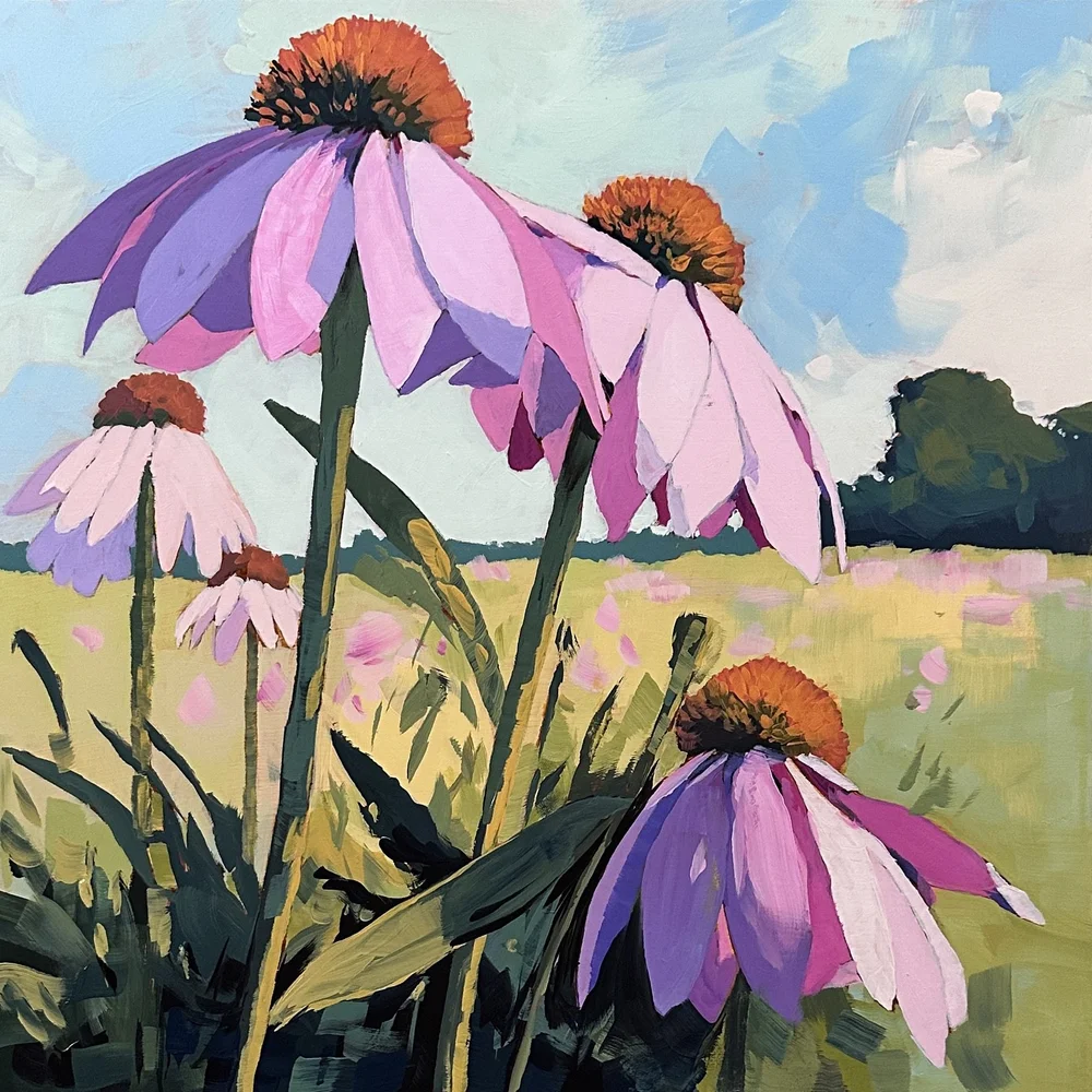 FLOWERS art works 「Couleur」音楽コンサート 3点セット Purple Coneflowers — Jim Musil Painter