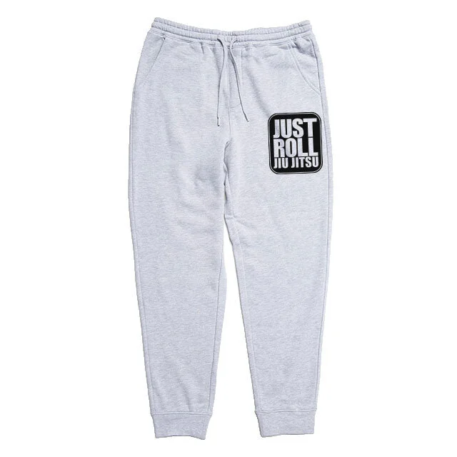 Just Roll Heather Grey Joggers — BJJ Tees