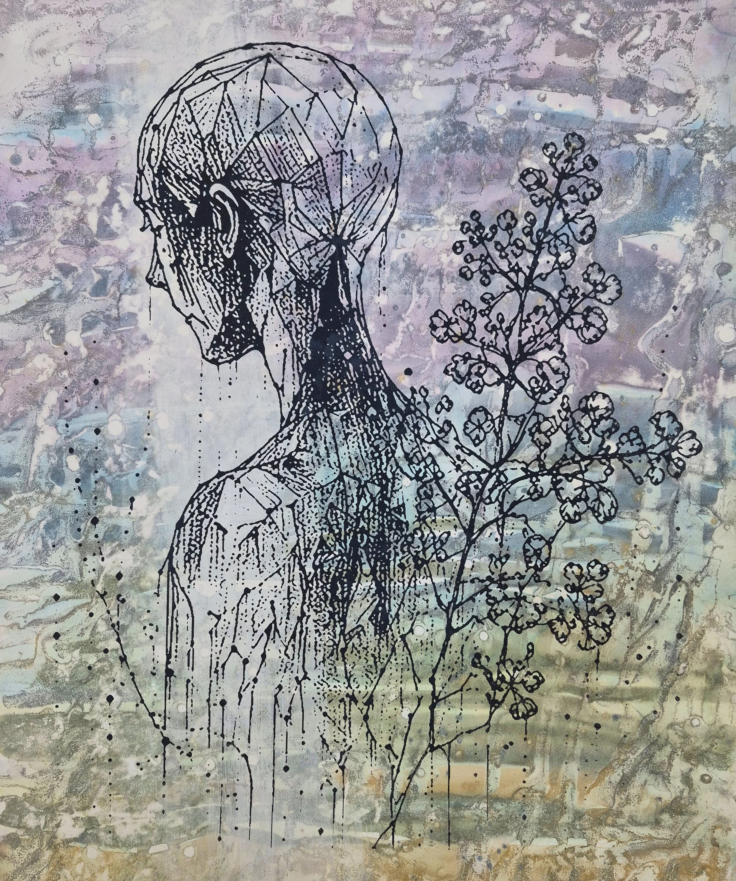   The Shape of Absence   Monoserigraph  16x20  2026 