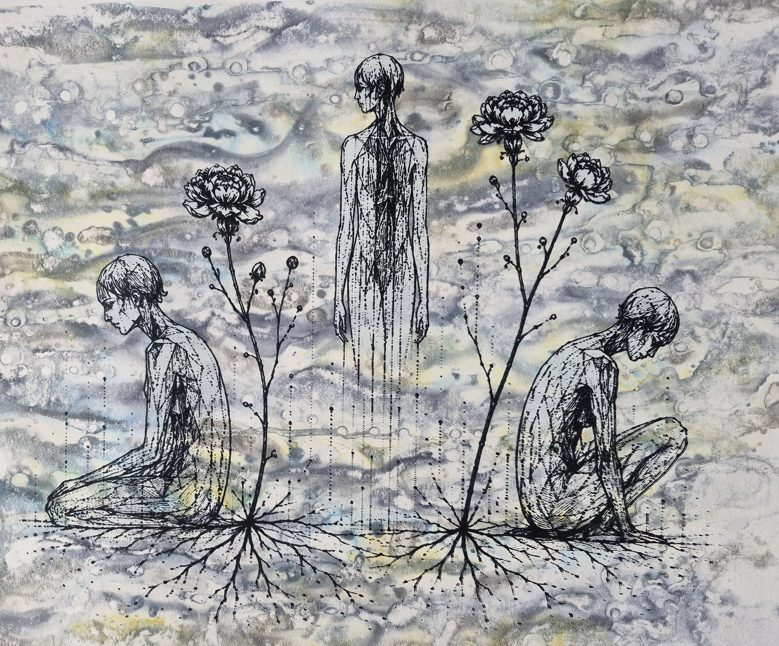   The Versions We Leave Behind   Monoserigraph  16x20  2026 