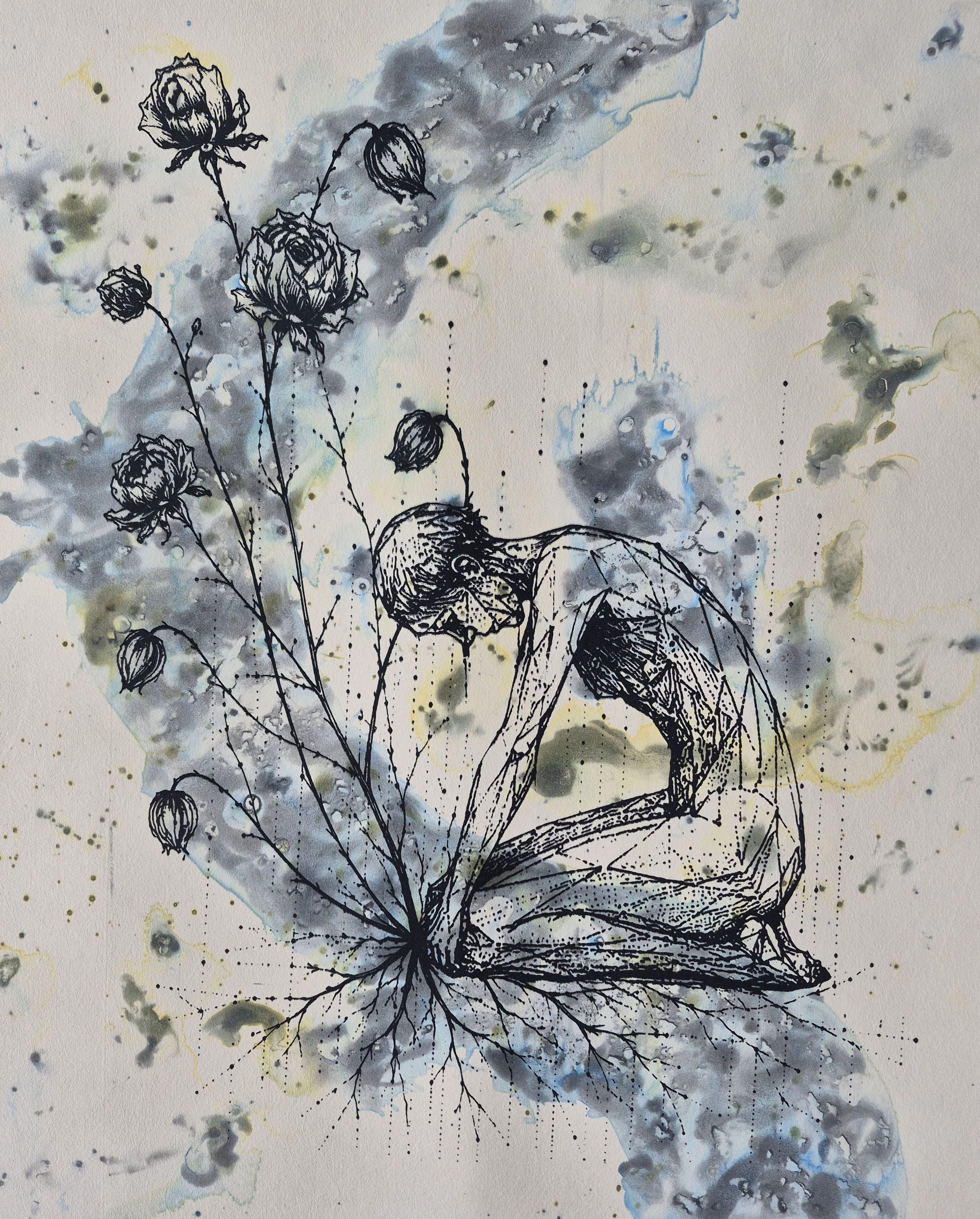   Where Grief Takes Root   Monoserigraph  16x20  2026 