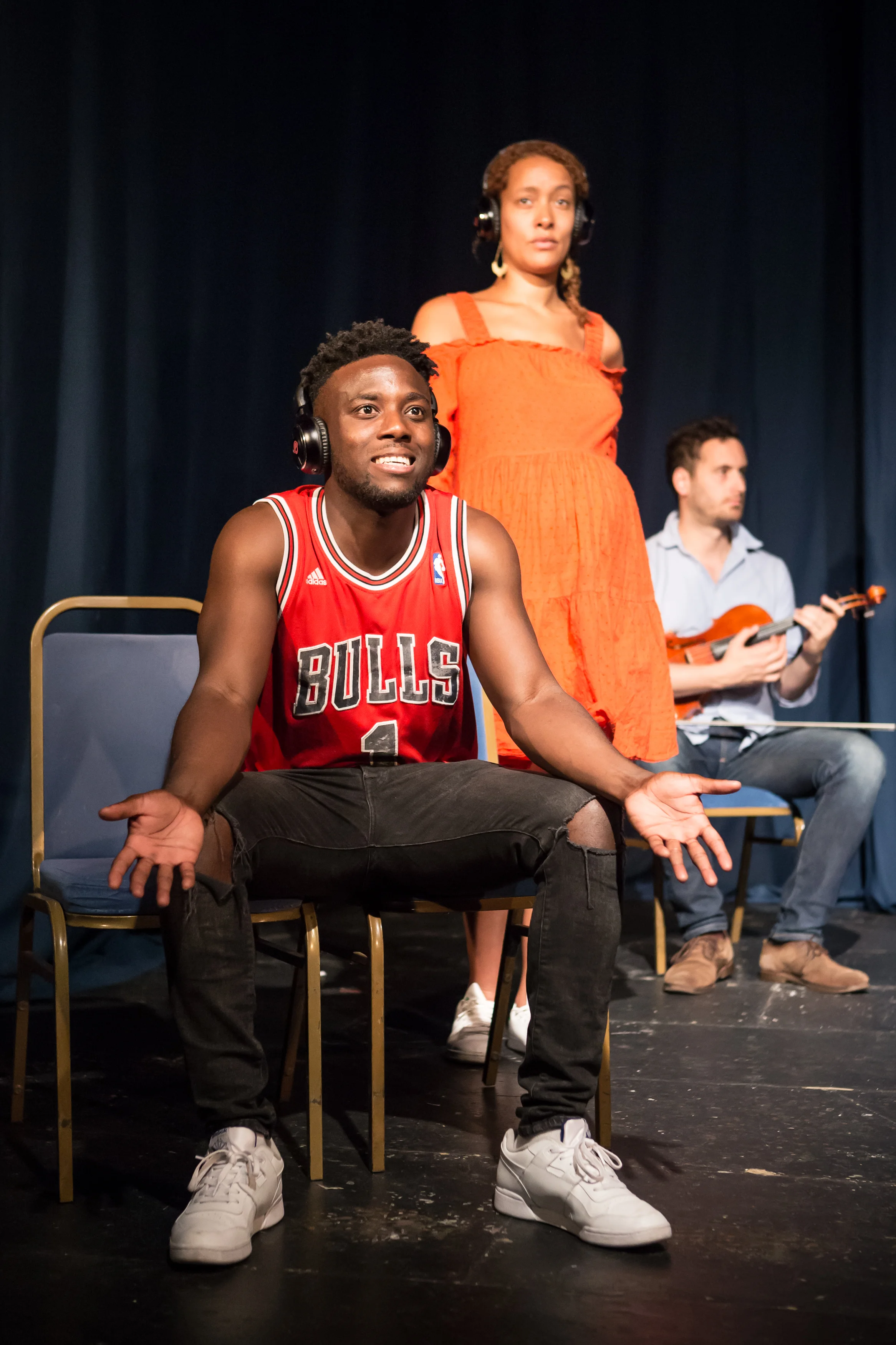 Longsight Theatre: Bayo Gbadamosi, Eloise Joseph, and Benedict Taylor in ‘Young Hot Bloods’ at From The Forest Festival, 2018