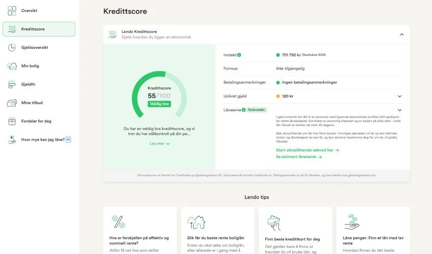 Kredittscore - Lendo SmartØkonomi