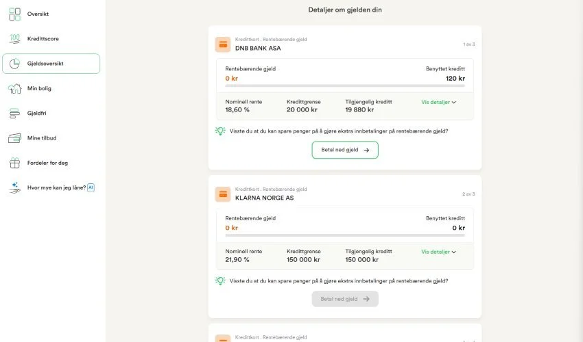Gjeldsoversikt - Lendo SmartØkonomi