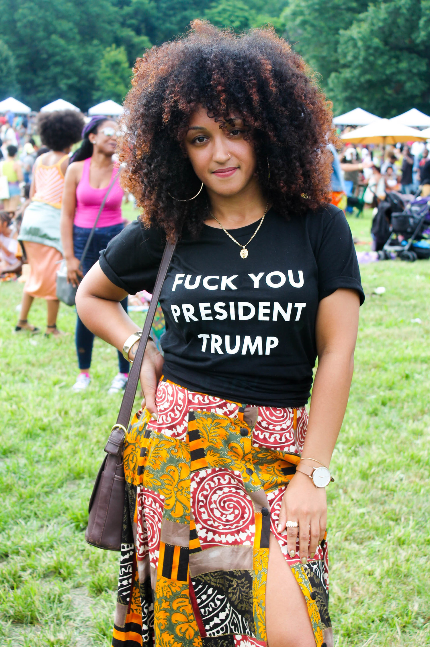 Floreswayy looking radiant in her Fuck Trump shirt 