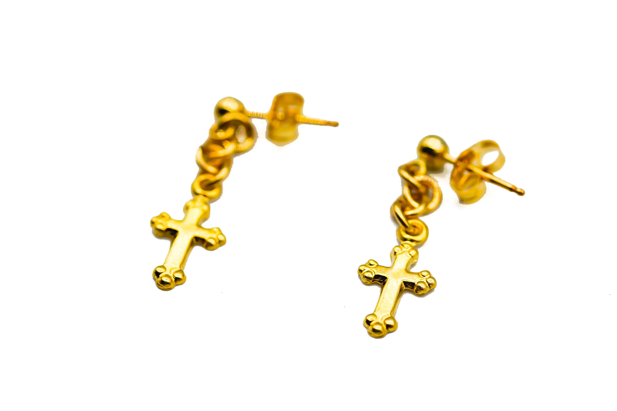 Gold Cross Earrings