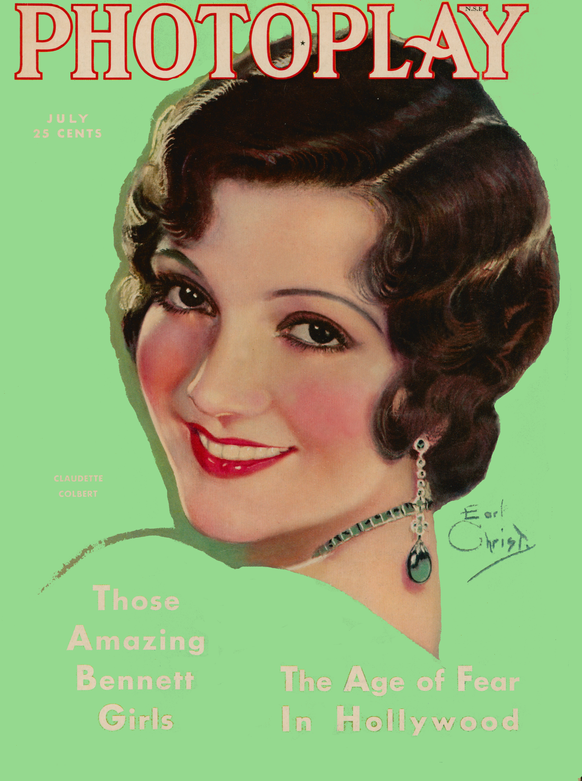 Colbert, Magazines0016 Photoshp July 1931 Claudette Colbert by Earl Christy.png