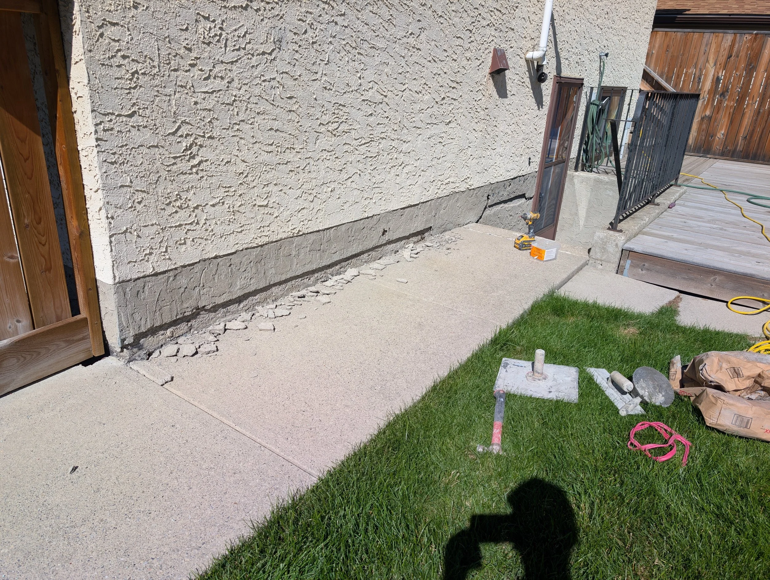 Professional parging work on residential property in Calgary