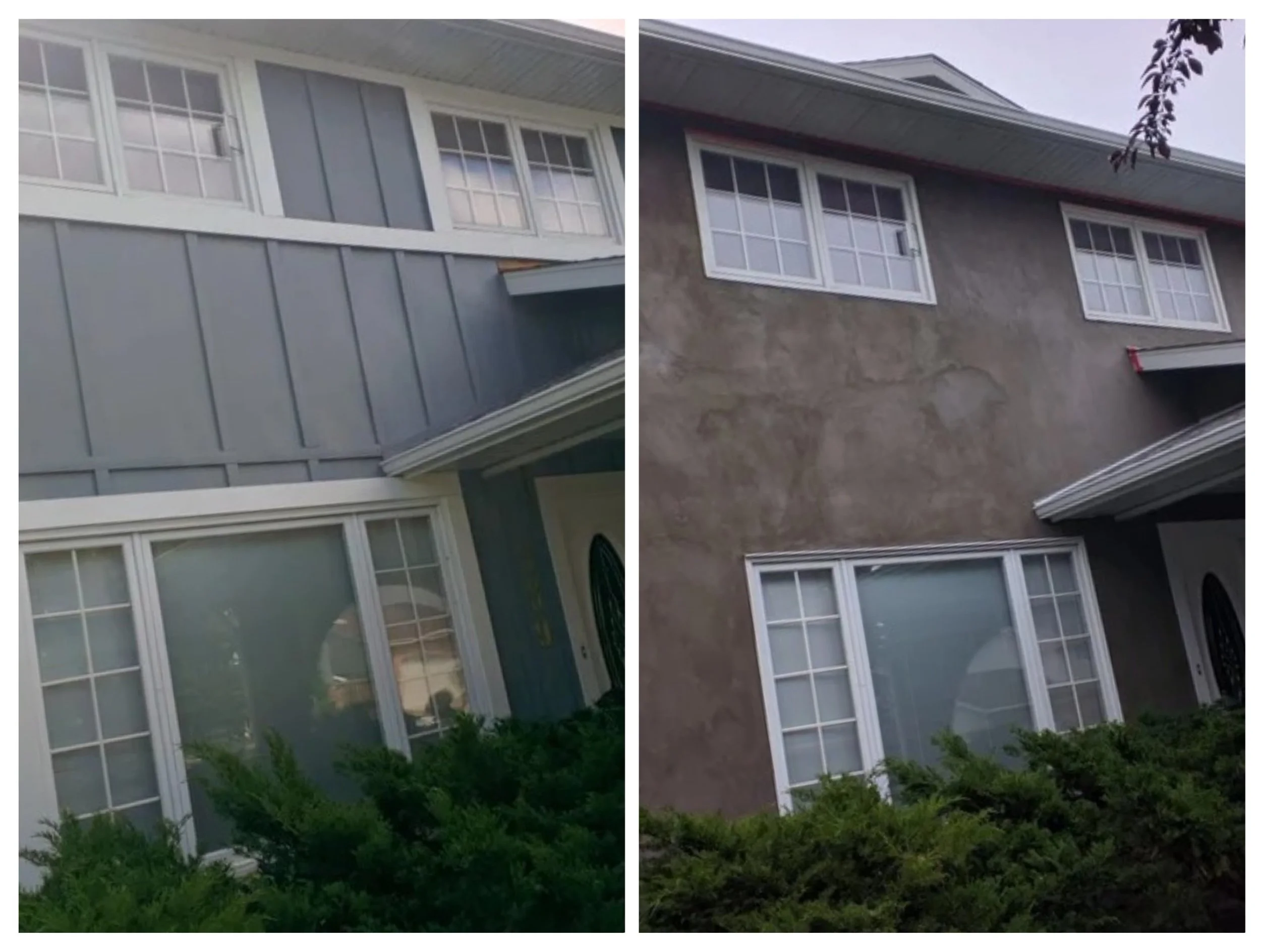 Stucco restoration on aging Calgary residential home