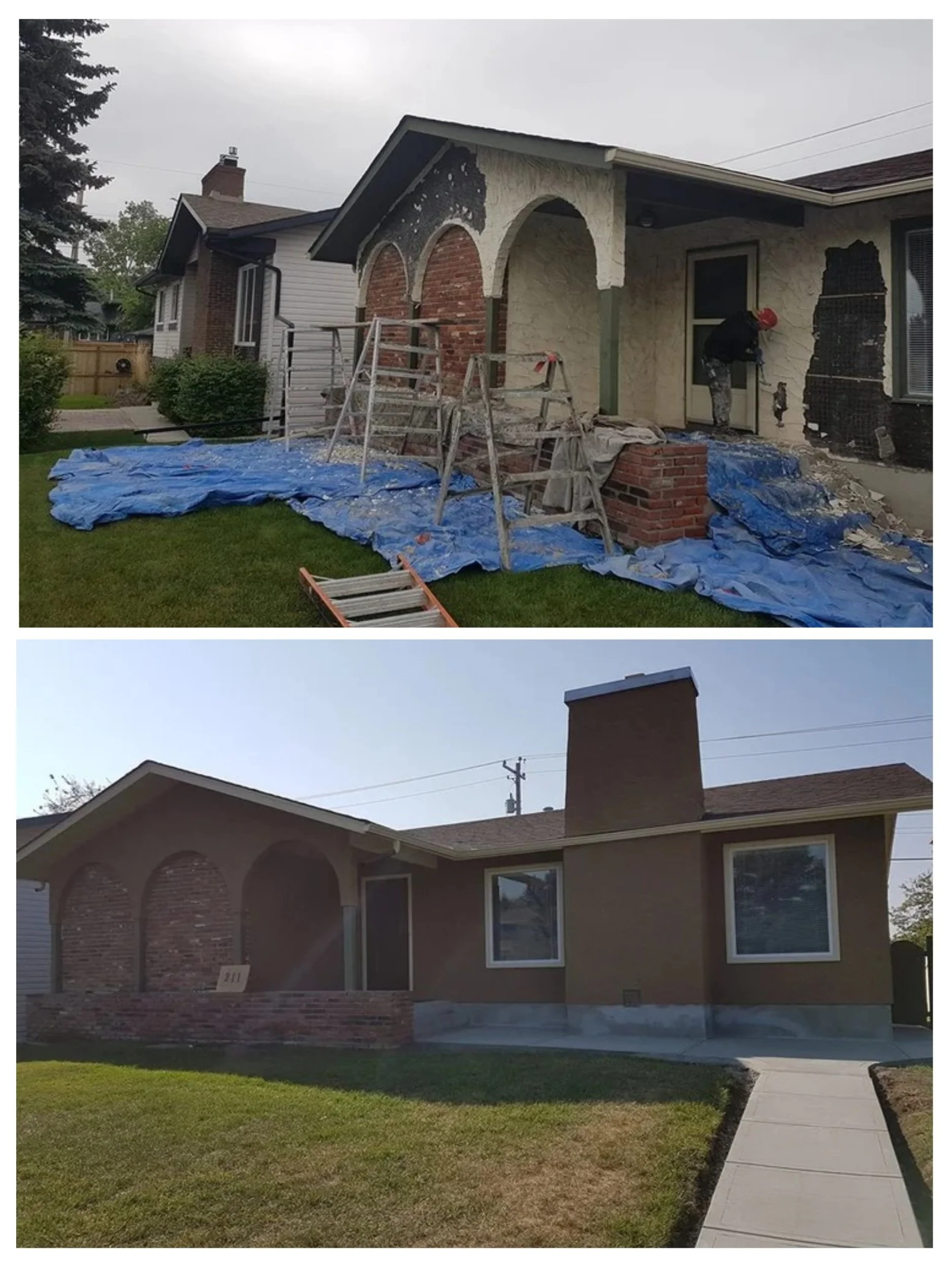stucco removal and new stucco installation Calgary ab