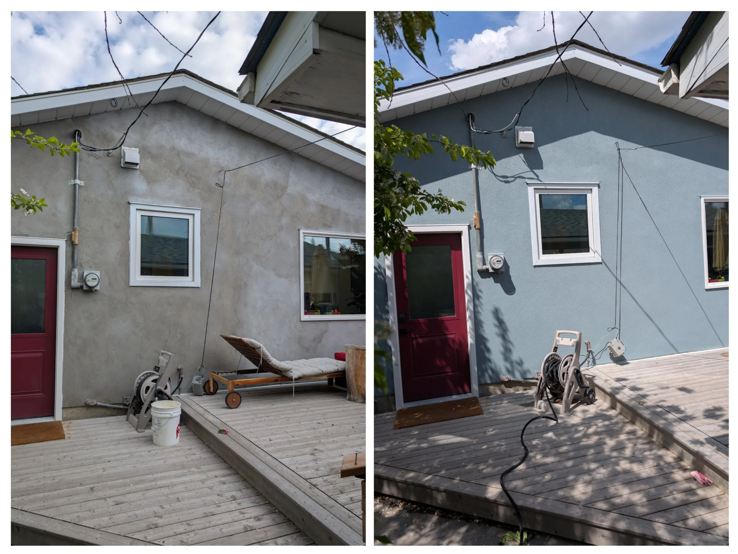 converting rock dash stucco to modern acrylic stucco in bona vista calgary