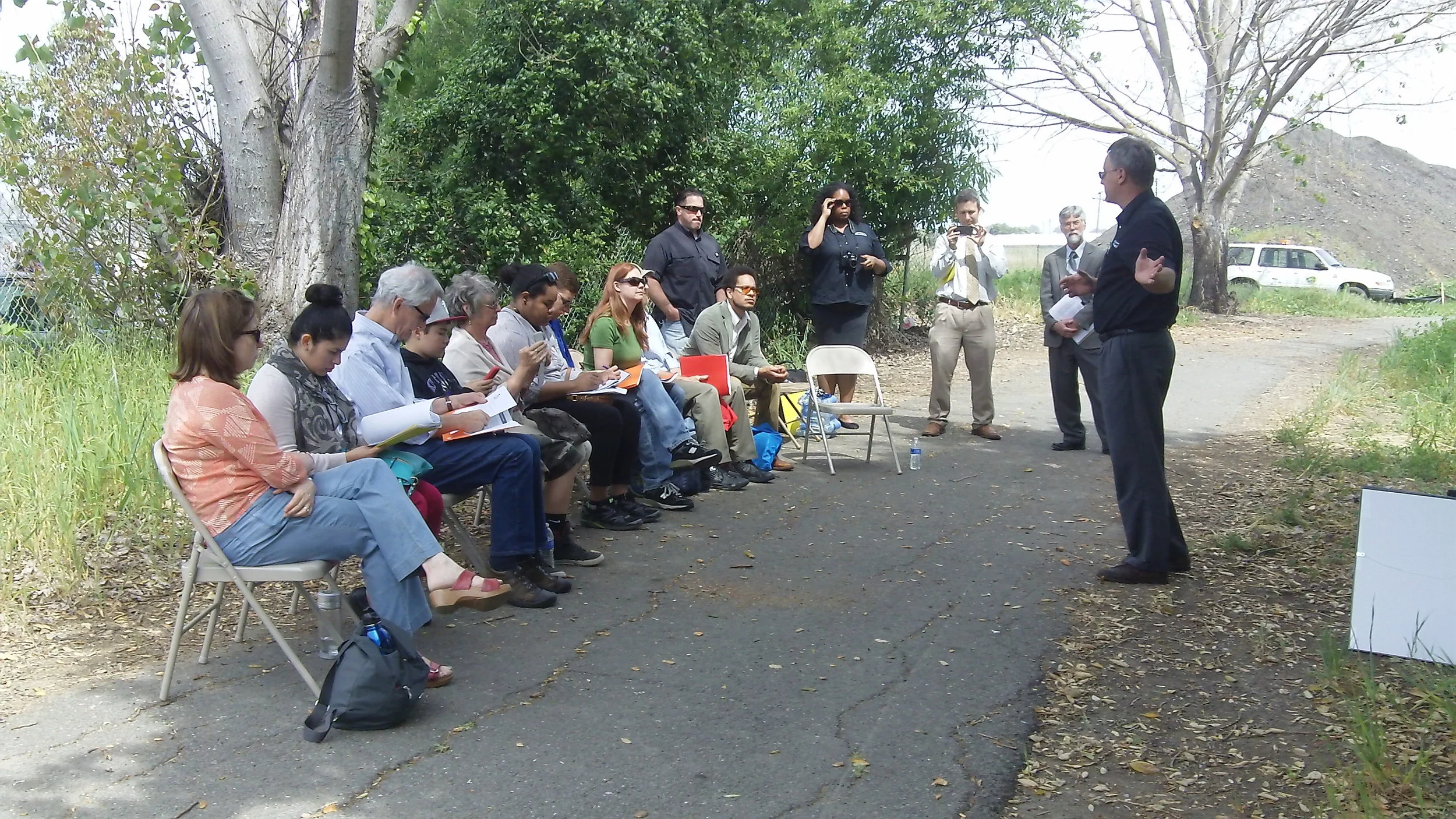 Creek tour for legislature cosponsored by Contra Costa County Flood Control District and CUSP at Wildcat Creek, North Richmond