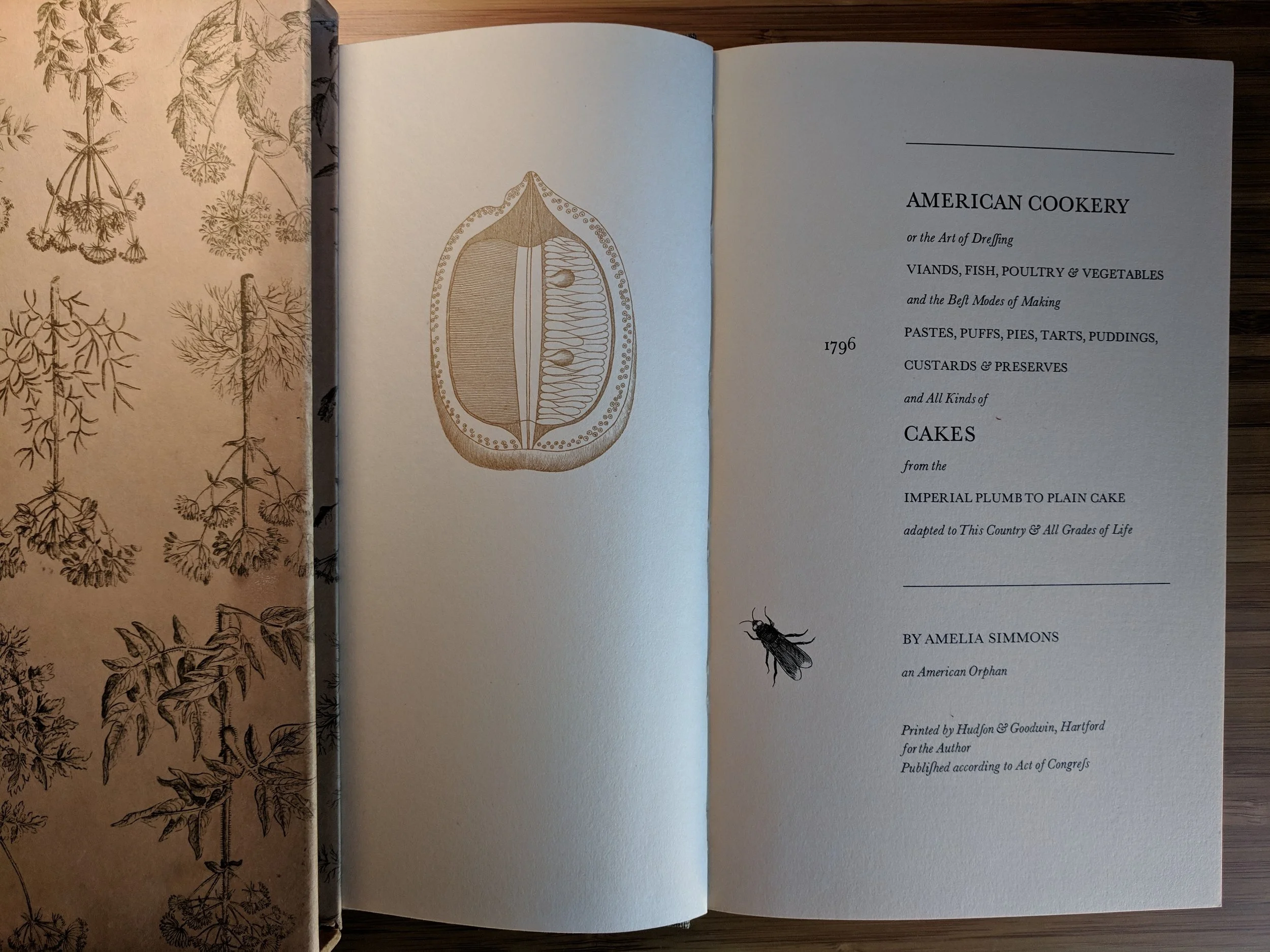 1963 reprint of American Cookery, Amelia Simmons, 1796