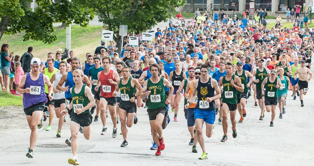 Emily’s Run race start from 2018 (photo courtesy of the Sun Journal)