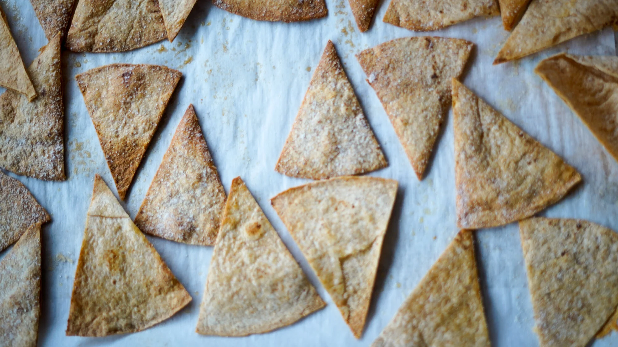 Baked tortilla chips - a healthier alternative when you want your favorite crispy snack.