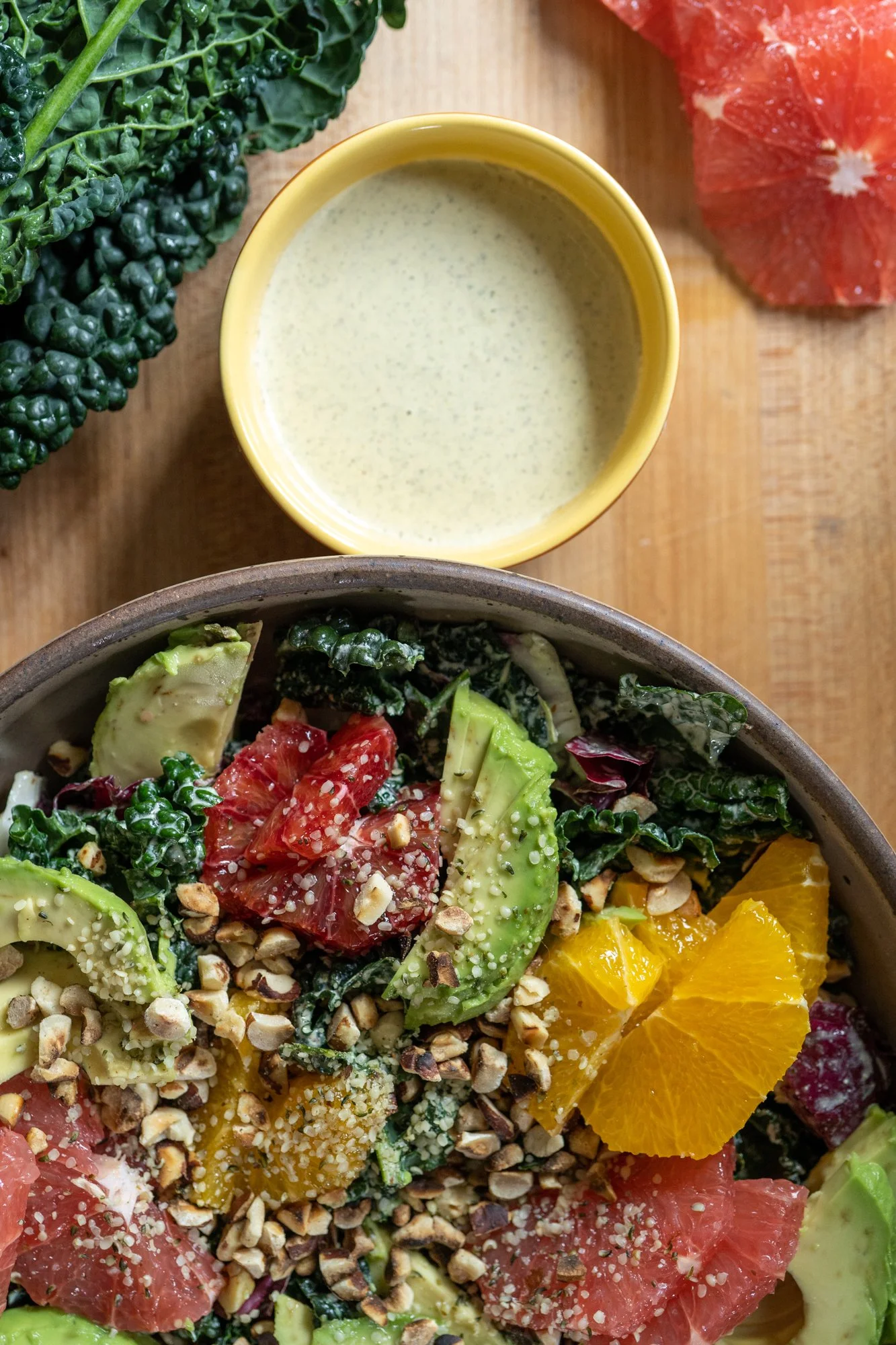 Kale Citrus Salad + Hemp Seed Dressing