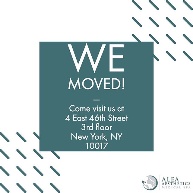 We moved! Come visit us @alea_medspa at 4 East 46th Street, 3rd floor, NYC, NY 10017. We&rsquo;re so excited to bring you a bunch of new services and a more fulfilling experience. Stay tuned 💕 and in the meantime come by and say hi .
.
#nycblogger #