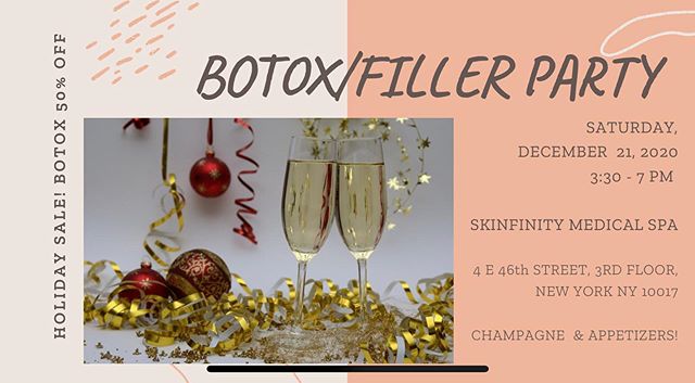 We have a botox party coming up! If you want to sign up the link is in our bio! Enjoy free champagne and appetizers! All botox is 50%off ($8/unit instead of $16) and Juvederm/Restylane are 20% off. Hope to see you all there💕Registration is free. Spo