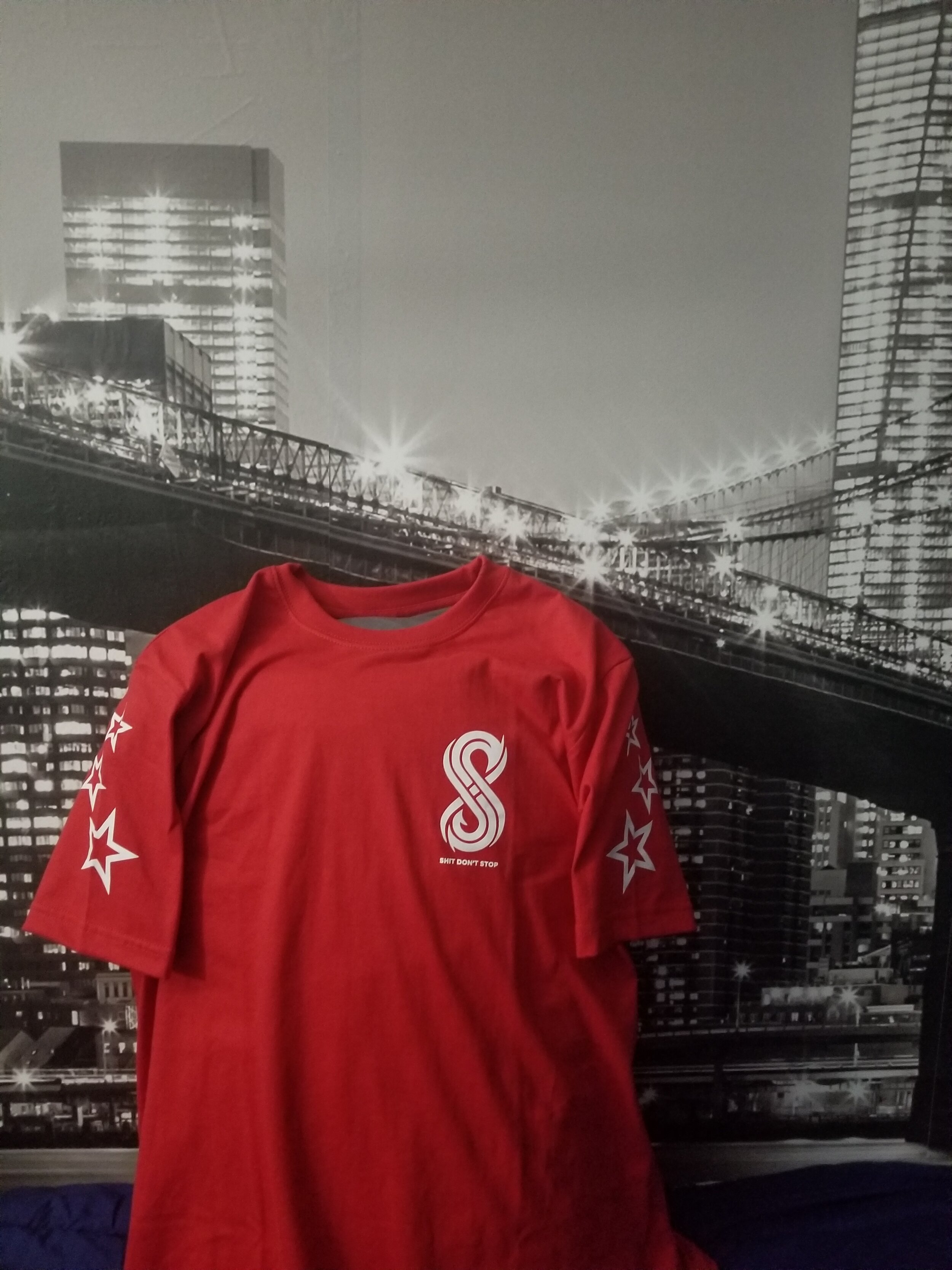 Star Logo Short Sleeve "Shit Don't Stop" Text