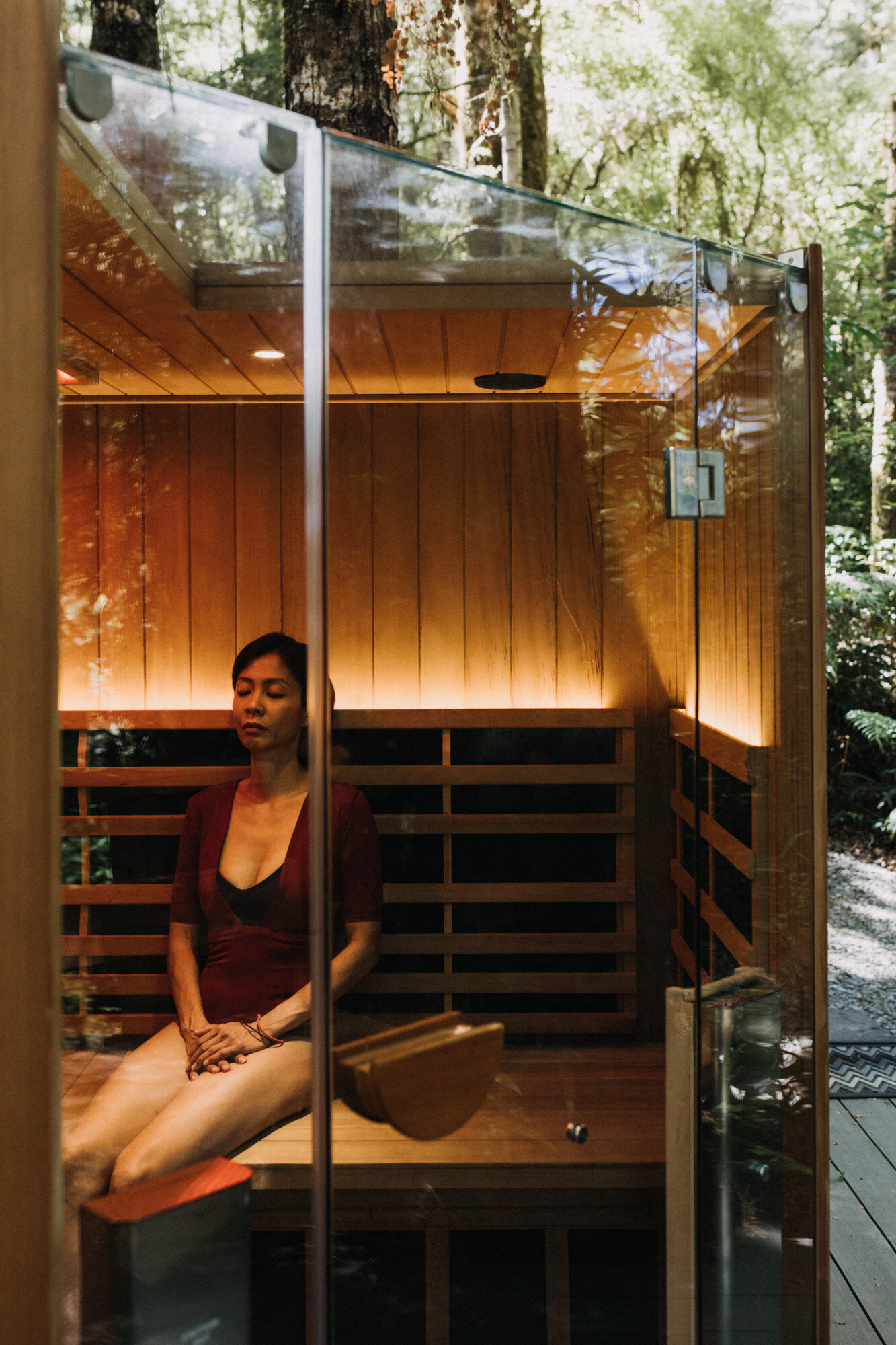 Maruia River Retreat oudoor sauna 
