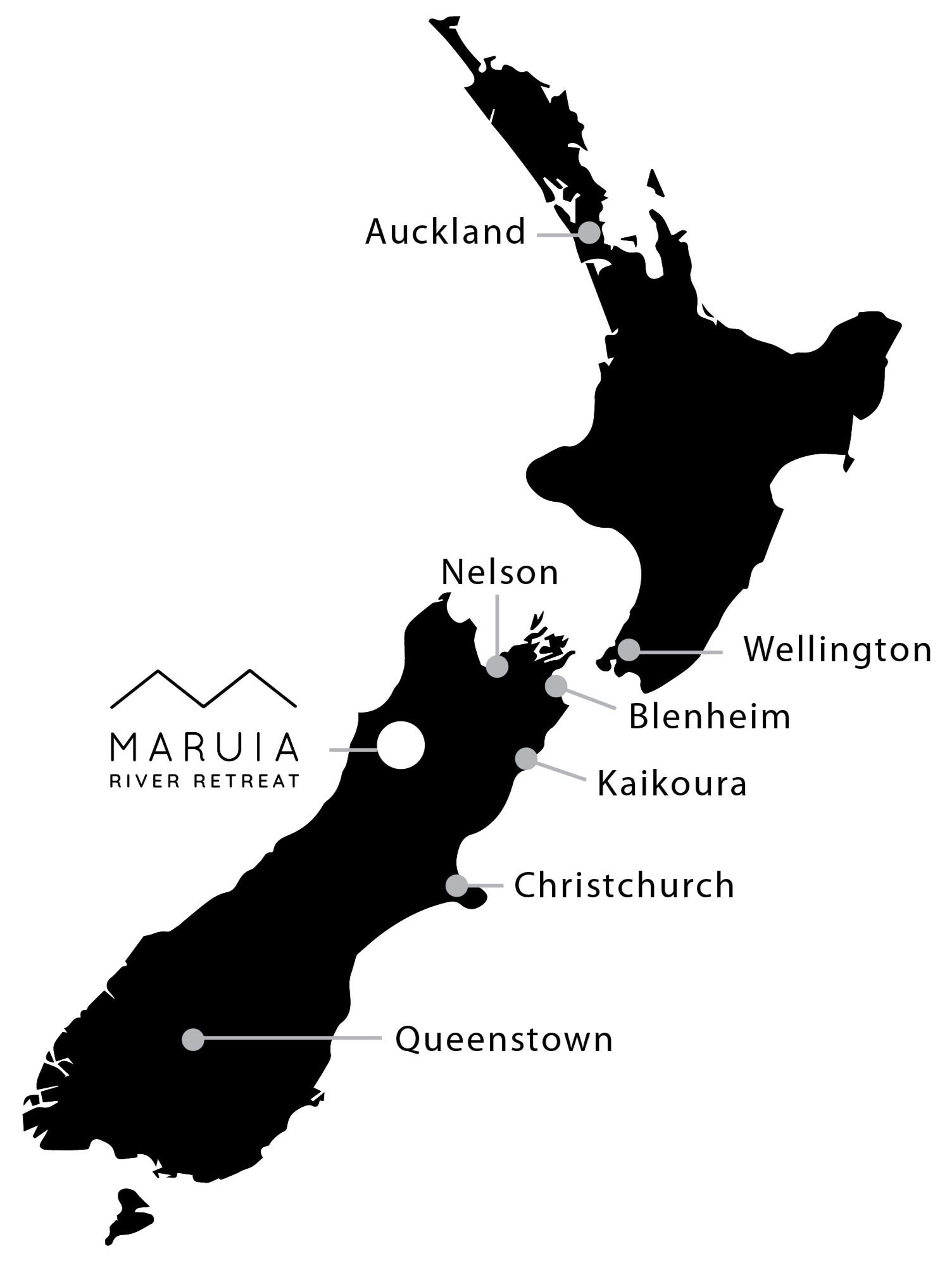 Maruia River Retreat Map