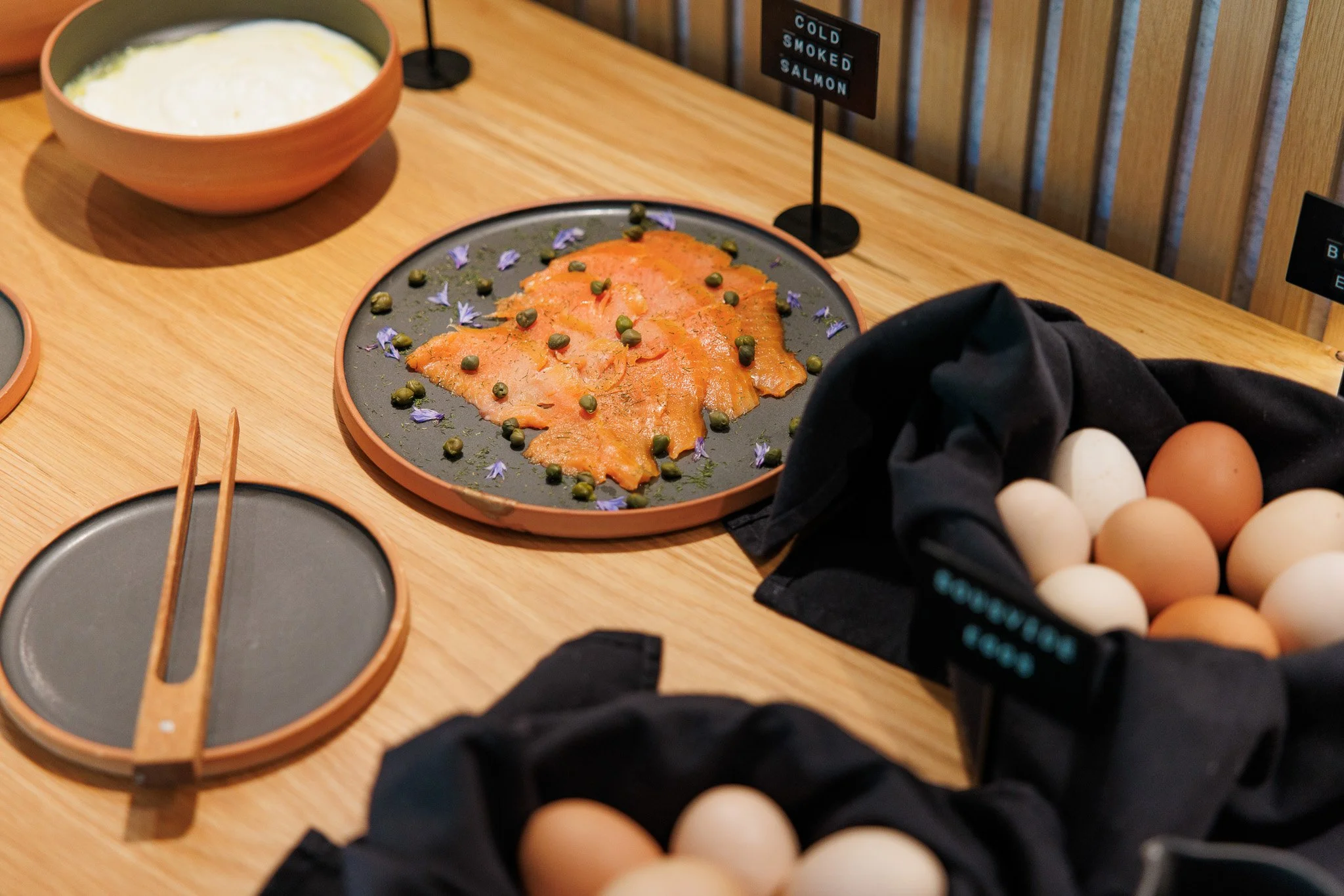 Breakfast buffet gourmet cuisine Maruia River Retreat NZ