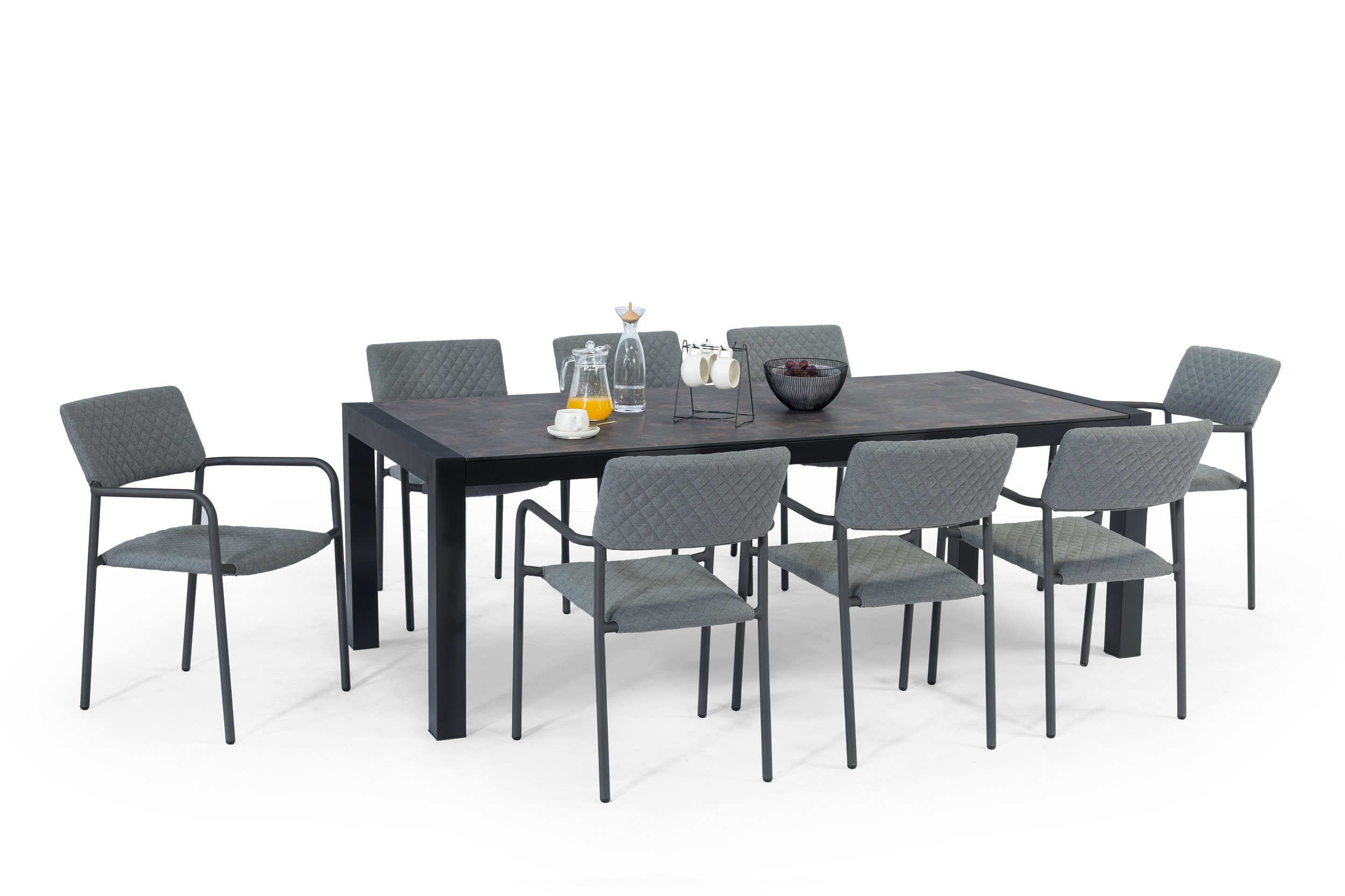 Bliss 8 Seat Dining Set ( With Metal Ends) 
