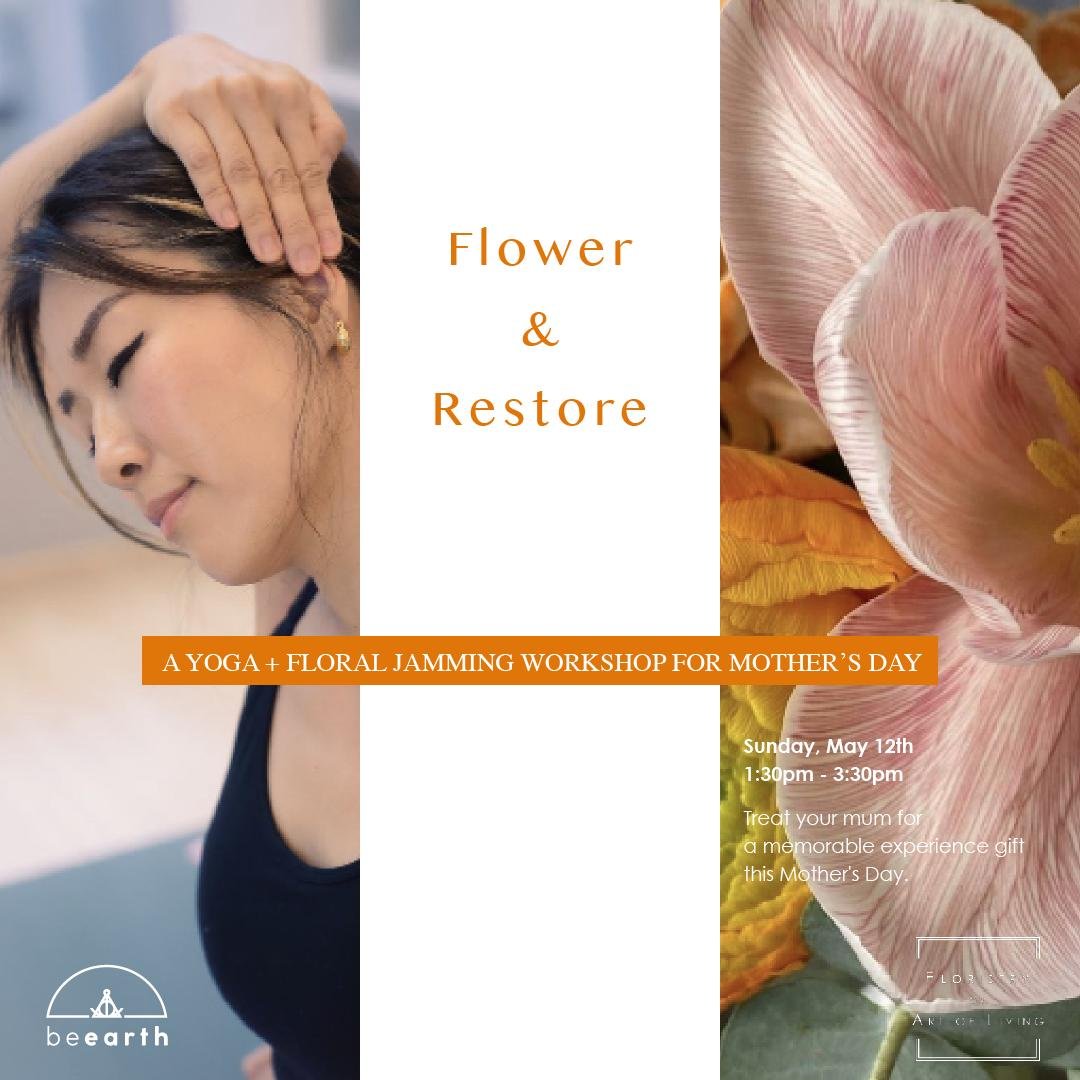 Mother's Day Limited - 𝑭𝒍𝒐𝒘𝒆𝒓 & 𝑹𝒆𝒔𝒕𝒐𝒓𝒆: 𝒂 𝒀𝒐𝒈𝒂 + 𝑭𝒍𝒐𝒓𝒂𝒍 𝑱𝒂𝒎𝒎𝒊𝒏𝒈 𝑾𝒐𝒓𝒌𝒔𝒉𝒐𝒑 (Flower Jar Arrangement)