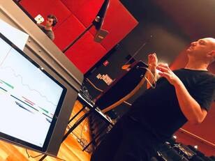 Miles Brown during the recording of The Dark Hip Falls.