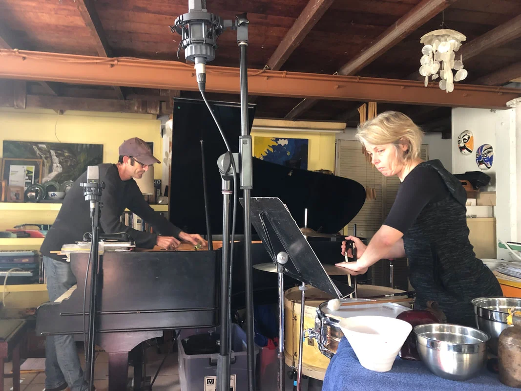 Clocked Out rehearsing in their studio.