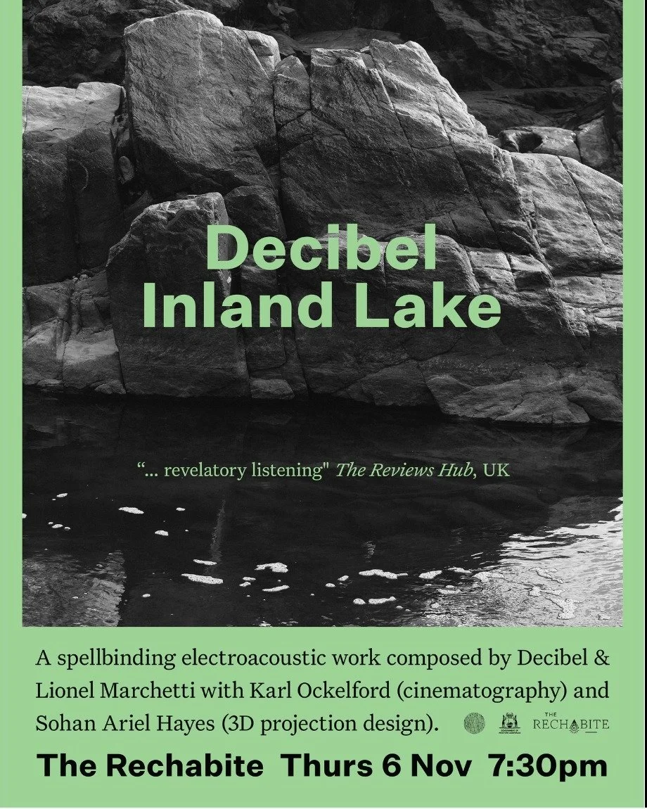 Coming soon - @decibelnewmusic in #Perth performing our favourite work by @marchettilionel 'Inland Lake' with a spectacular new 'set for film' designed with @sohanhayes to showcase @karlockelford's beautiful film. A special premiere.
Tickets now on s