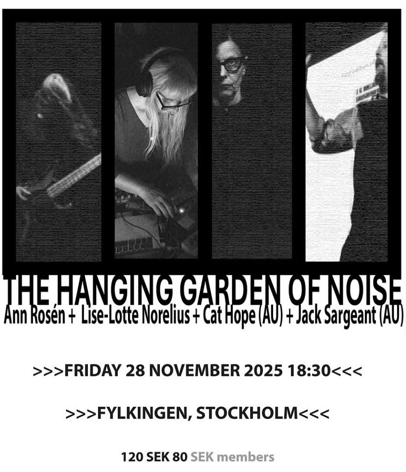 Looking forward to this show in Stockholm next week, with @ann.rosen LiseLotte and @jacksargeant23  alongside some composing time at @elektronmusikstudion_ems then @composers_hall at Visby.
