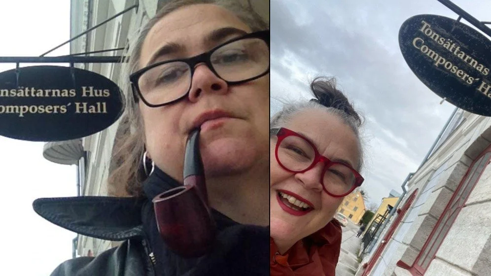 Then (April 2014) and now (December 2025)at @composers_hall. No pipe this time. Sad to be leaving this amazing place, amazing people - back to Australia once more. But lots of work done - three new works finalised (Goddess - premiere in Melbourne 202