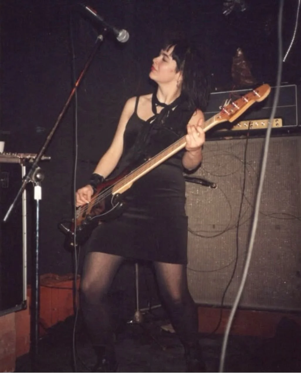 1990, 50 years ago, at Macumba, Catania, Sicily playing with the Quartered Shadows. My awesome @fender Jazz Bass and that strap live on. 📷Franco Gallina
