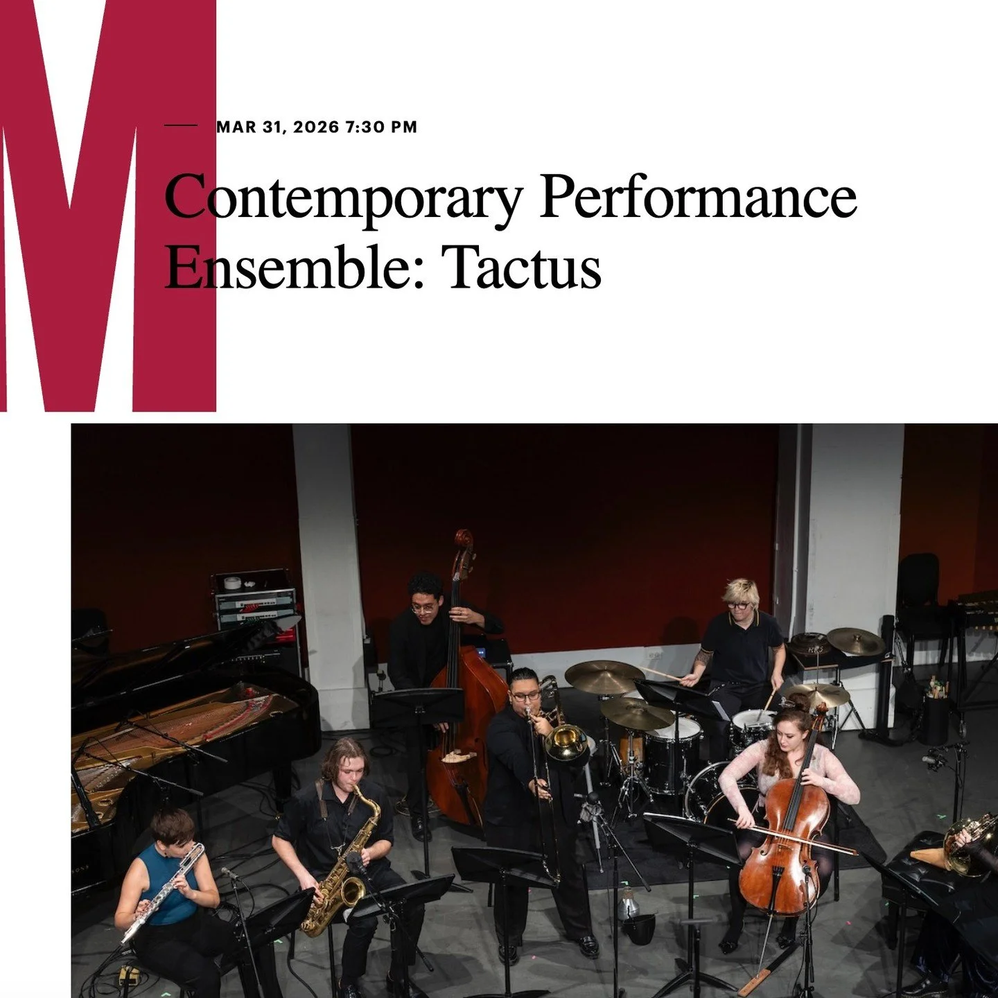 @ensemble_tactus at @msm.nyc in New York City will perform my piece "Sub Decorative Sequences I-V" on Tuesday, March 31, 7.30pm NY Time in Ades Hall, alongside works by Gy&ouml;rgy Ligeti, Lauren Galarraga, Bethany Younge, Evan Ziporyn, and