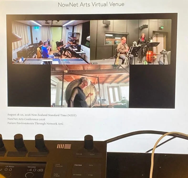 Yesterday I took part in the International #NowNetArt conference with a telematic performance with my colleagues at @monash_school_of_music, @qldcon and @waapa.ecu in our wonderful #monashdigitalhub. We played pieces of our own (with my #9Options get