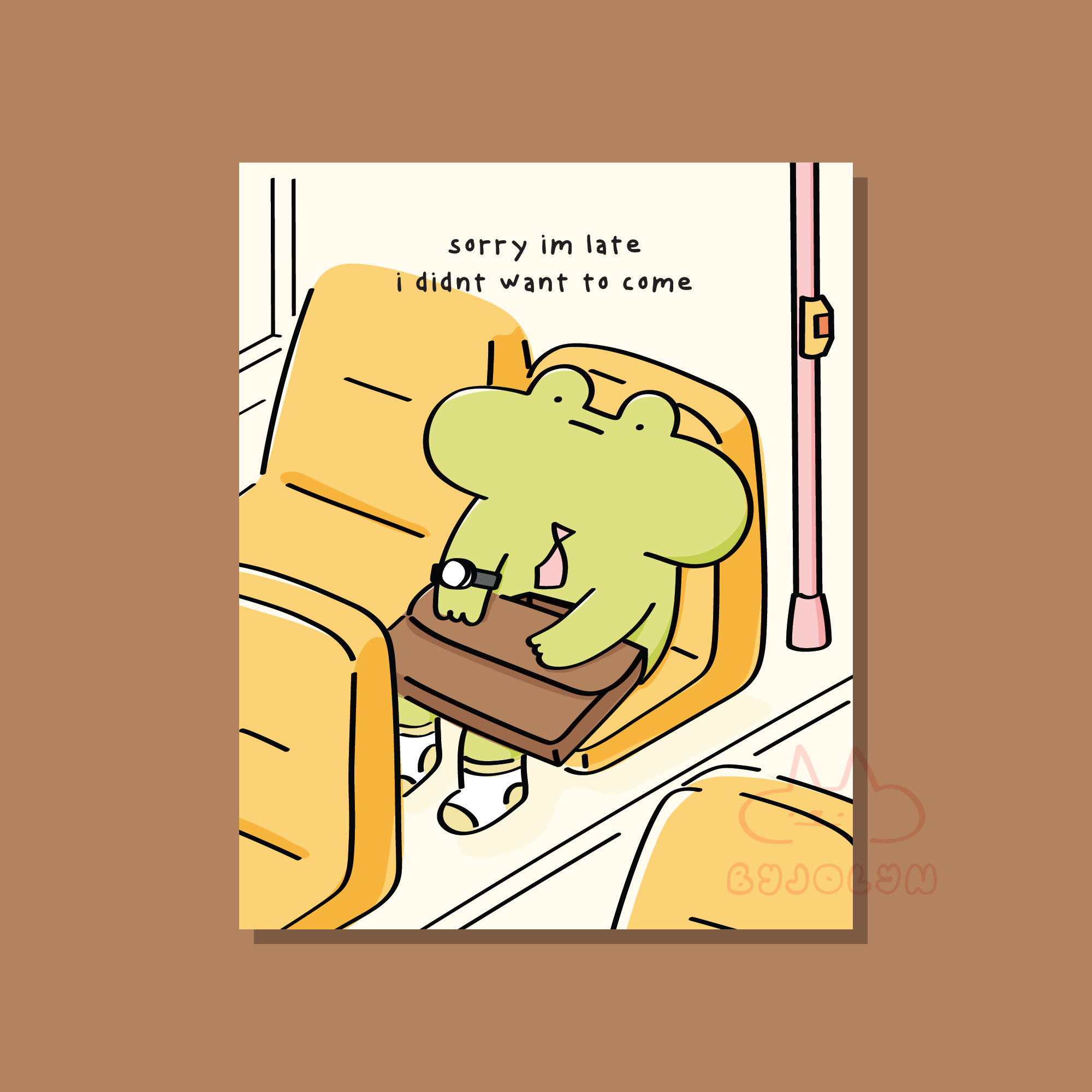 sorry im late postcard (12 x 15cm)
