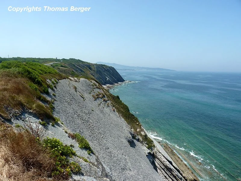 Coastal cliffs south of Biarritz, close to the Spanish border.