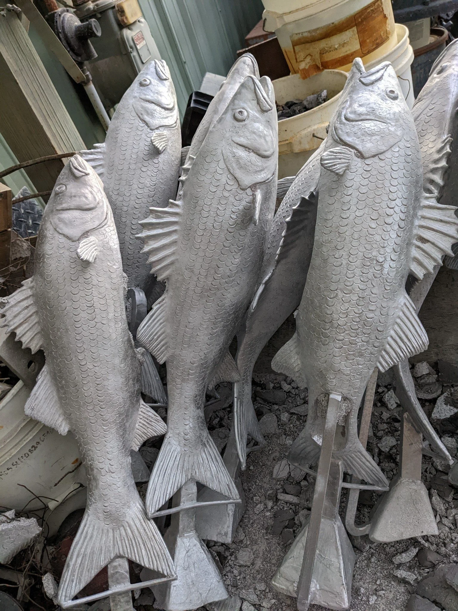  Freshly cast aluminum stripers 